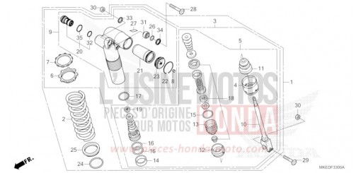 COUSSIN ARRIERE CRF450RXP de 2023